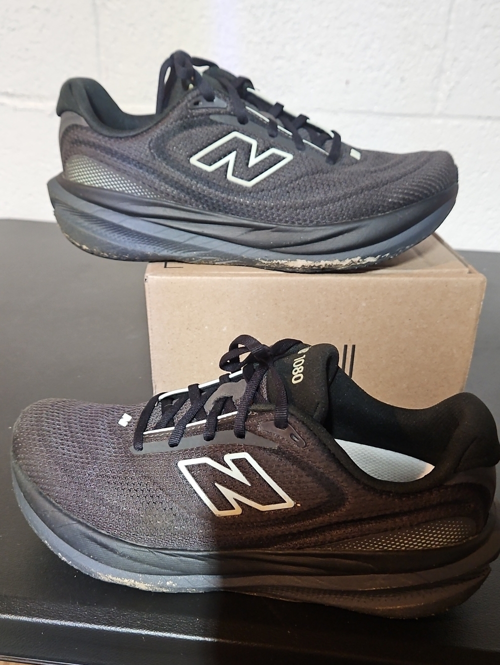 New Balance Women's Black Athletic Running Shoes with White Logo